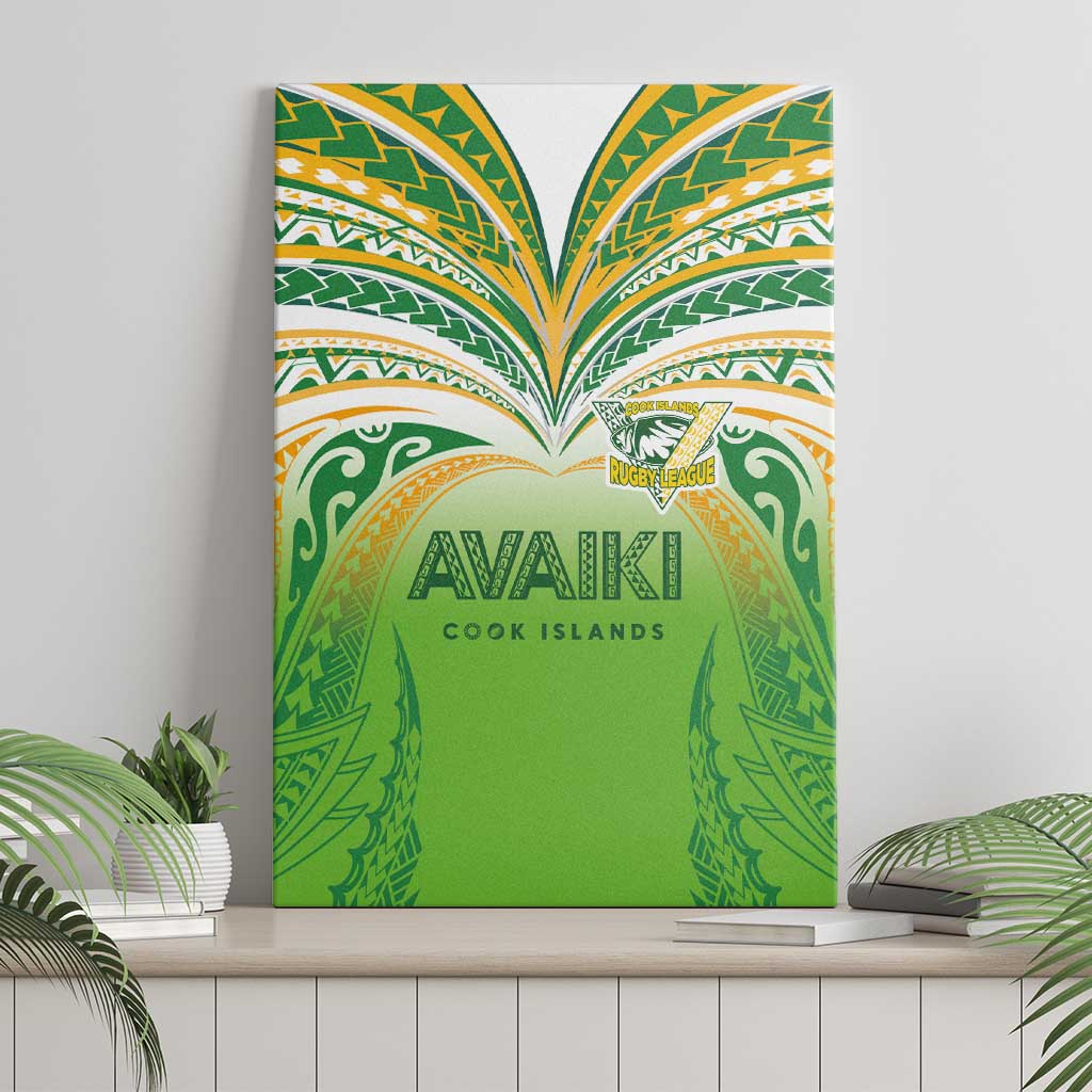 Cook Islands Rugby League Canvas Wall Art Avaiki Tatau Tribal Motifs White Color LT03 - Polynesian Pride
