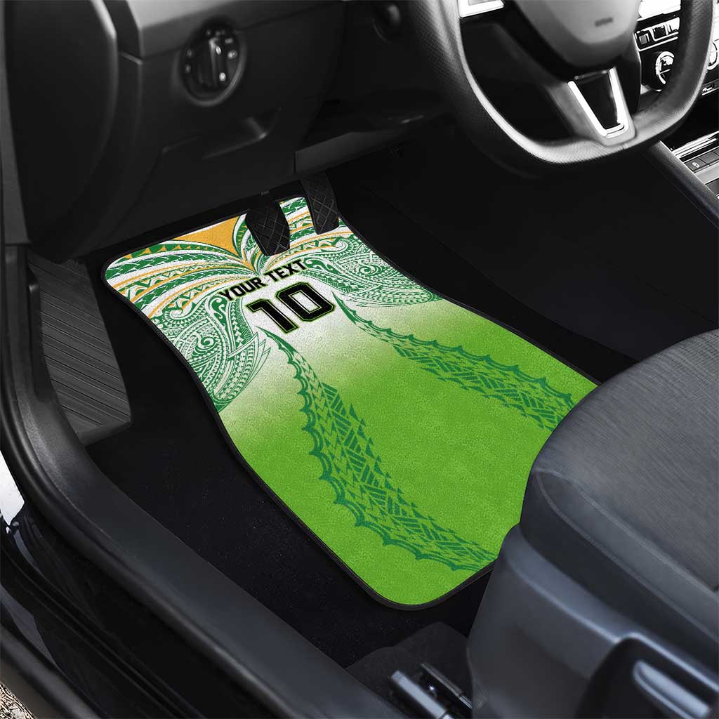 Custom Cook Islands Rugby League Car Mats Avaiki Tatau Tribal Motifs White Color LT03 - Polynesian Pride