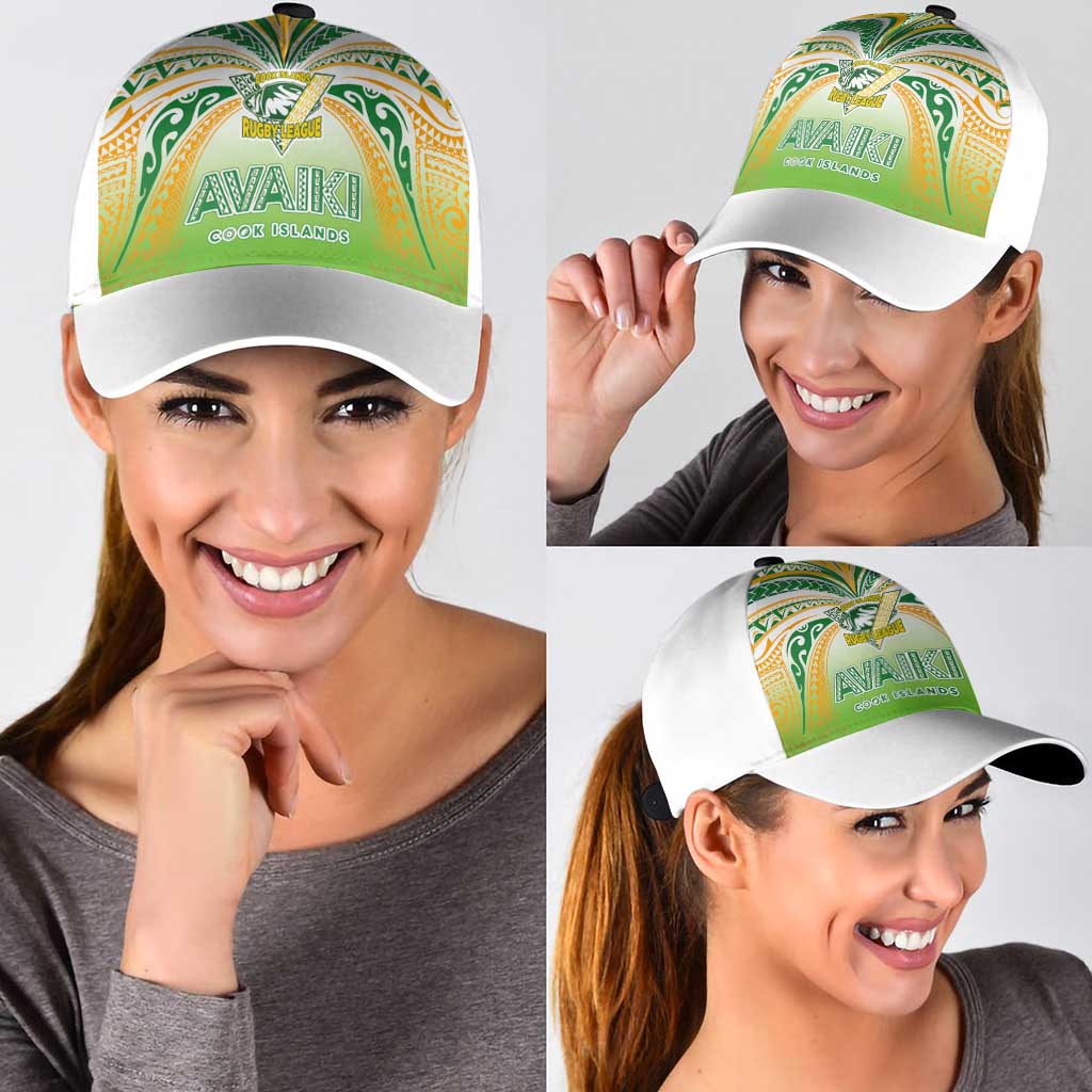 Cook Islands Rugby League Classic Cap Avaiki Tatau Tribal Motifs White Color LT03 - Polynesian Pride