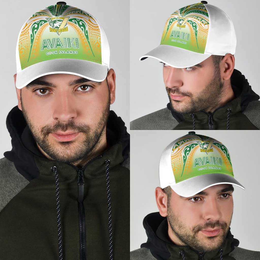 Cook Islands Rugby League Classic Cap Avaiki Tatau Tribal Motifs White Color LT03 - Polynesian Pride
