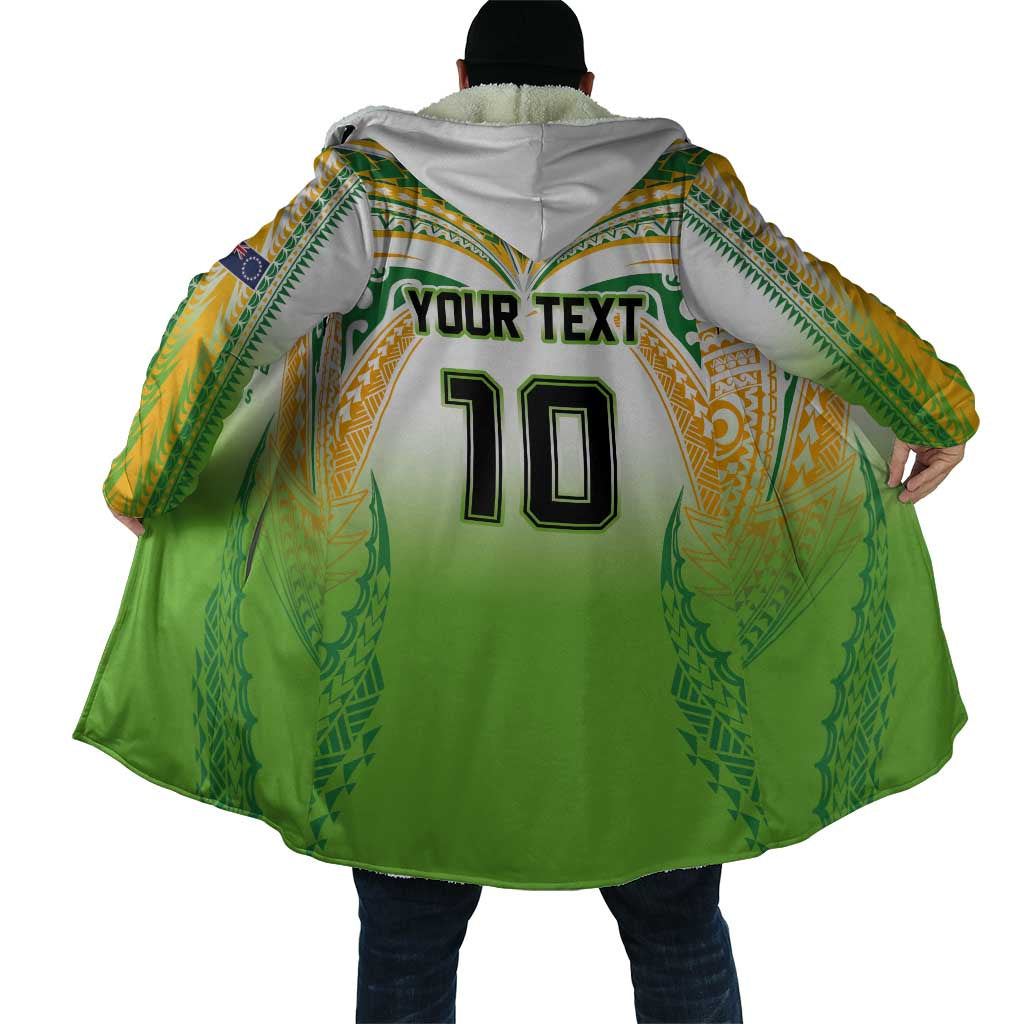 Custom Cook Islands Rugby League Cloak Avaiki Tatau Tribal Motifs White Color LT03 - Polynesian Pride