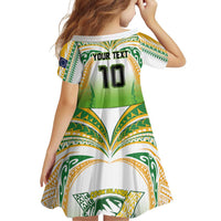 Custom Cook Islands Rugby League Family Matching Long Sleeve Bodycon Dress and Hawaiian Shirt Avaiki Tatau Tribal Motifs White Color LT03 - Polynesian Pride