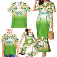 Custom Cook Islands Rugby League Family Matching Mermaid Dress and Hawaiian Shirt Avaiki Tatau Tribal Motifs White Color LT03 - Polynesian Pride