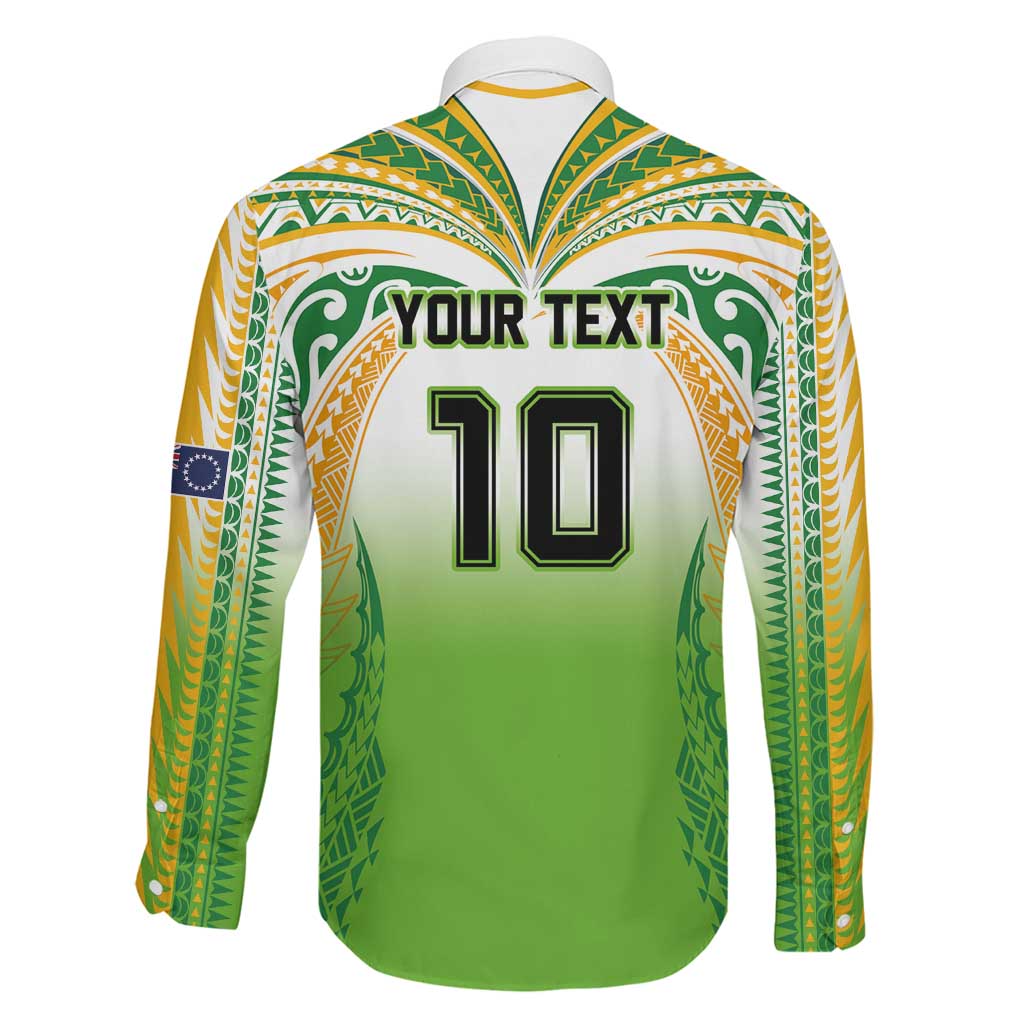 Custom Cook Islands Rugby League Family Matching Off The Shoulder Long Sleeve Dress and Hawaiian Shirt Avaiki Tatau Tribal Motifs White Color LT03 - Polynesian Pride