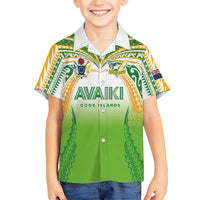 Custom Cook Islands Rugby League Family Matching Off The Shoulder Long Sleeve Dress and Hawaiian Shirt Avaiki Tatau Tribal Motifs White Color LT03 Son's Shirt White - Polynesian Pride