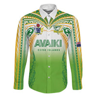 Custom Cook Islands Rugby League Family Matching Off Shoulder Short Dress and Hawaiian Shirt Avaiki Tatau Tribal Motifs White Color LT03 Dad's Shirt - Long Sleeve White - Polynesian Pride