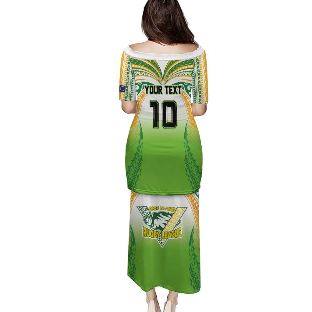 Custom Cook Islands Rugby League Family Matching Puletasi and Hawaiian Shirt Avaiki Tatau Tribal Motifs White Color LT03 - Polynesian Pride