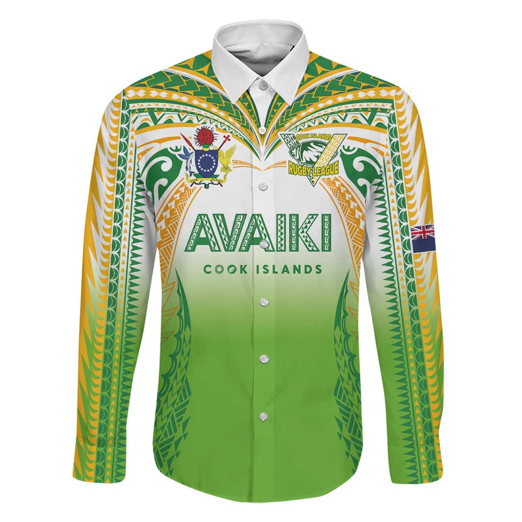 Custom Cook Islands Rugby League Family Matching Short Sleeve Bodycon Dress and Hawaiian Shirt Avaiki Tatau Tribal Motifs White Color LT03 Dad's Shirt - Long Sleeve White - Polynesian Pride