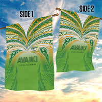 Cook Islands Rugby League Garden Flag Avaiki Tatau Tribal Motifs White Color LT03 - Polynesian Pride