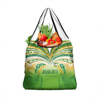 Cook Islands Rugby League Grocery Bag Avaiki Tatau Tribal Motifs White Color LT03 1-pack One Size White - Polynesian Pride