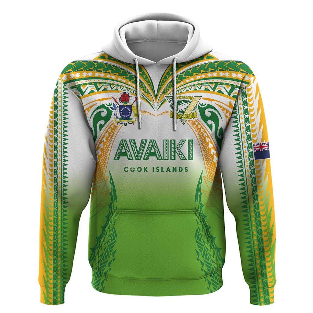 Custom Cook Islands Rugby League Hoodie Avaiki Tatau Tribal Motifs White Color LT03 Pullover Hoodie White - Polynesian Pride