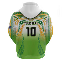 Custom Cook Islands Rugby League Hoodie Avaiki Tatau Tribal Motifs White Color LT03 - Polynesian Pride