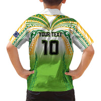 Custom Cook Islands Rugby League Kid Hawaiian Shirt Avaiki Tatau Tribal Motifs White Color LT03 - Polynesian Pride