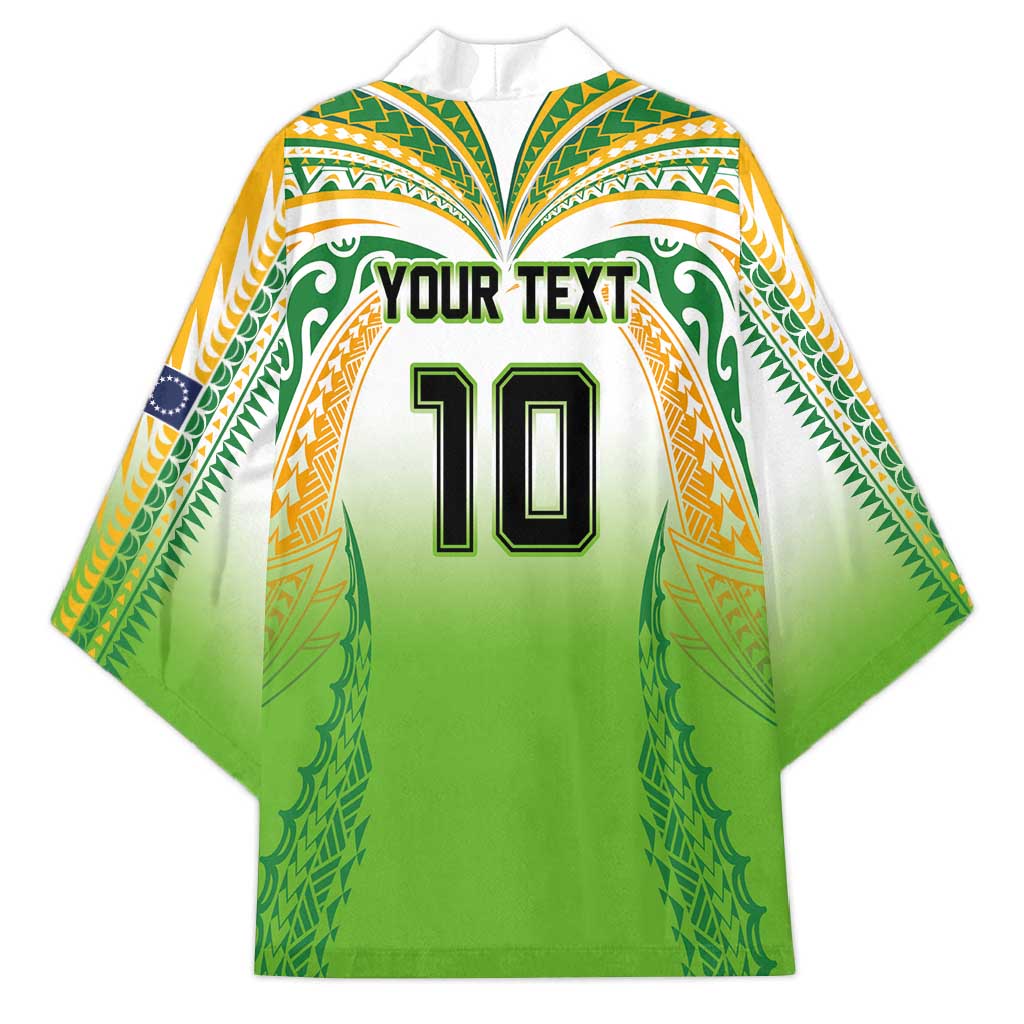 Custom Cook Islands Rugby League Kimono Avaiki Tatau Tribal Motifs White Color LT03 - Polynesian Pride
