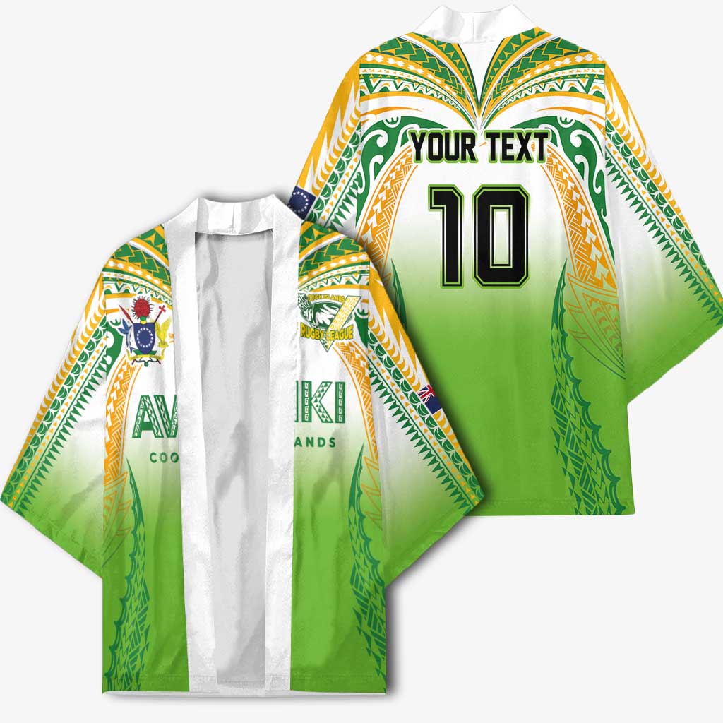 Custom Cook Islands Rugby League Kimono Avaiki Tatau Tribal Motifs White Color LT03 - Polynesian Pride