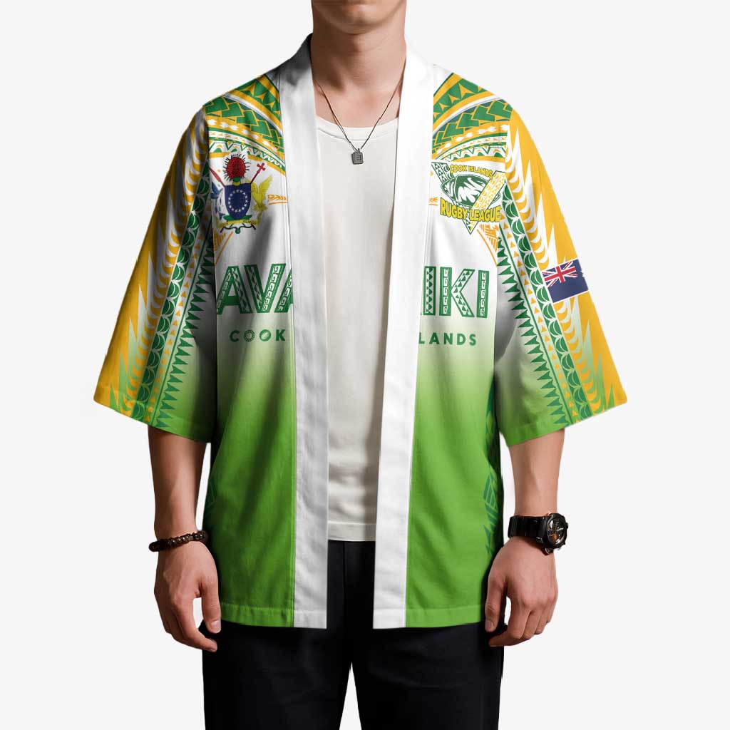 Custom Cook Islands Rugby League Kimono Avaiki Tatau Tribal Motifs White Color LT03 - Polynesian Pride