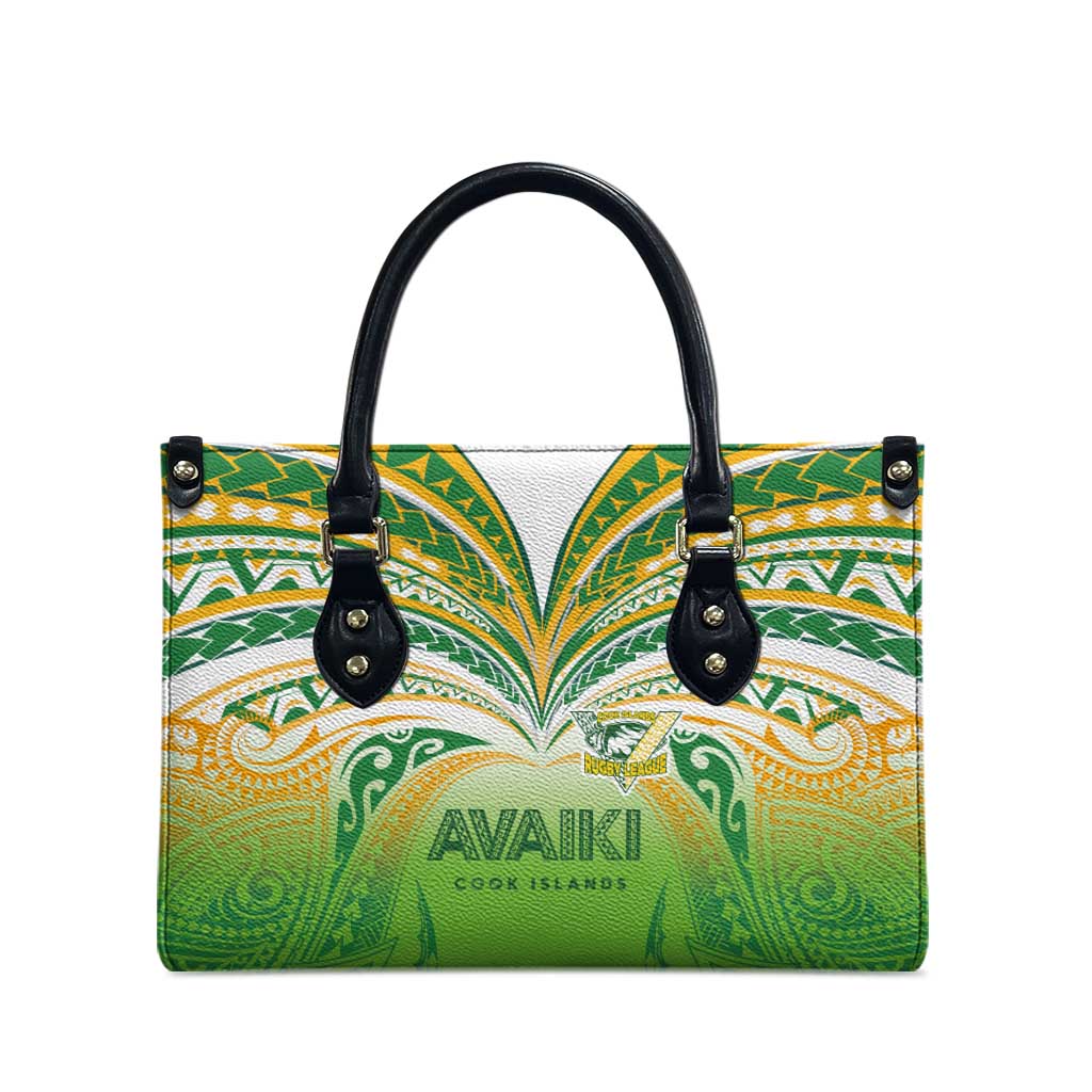 Cook Islands Rugby League Leather Bag Avaiki Tatau Tribal Motifs White Color LT03 - Polynesian Pride