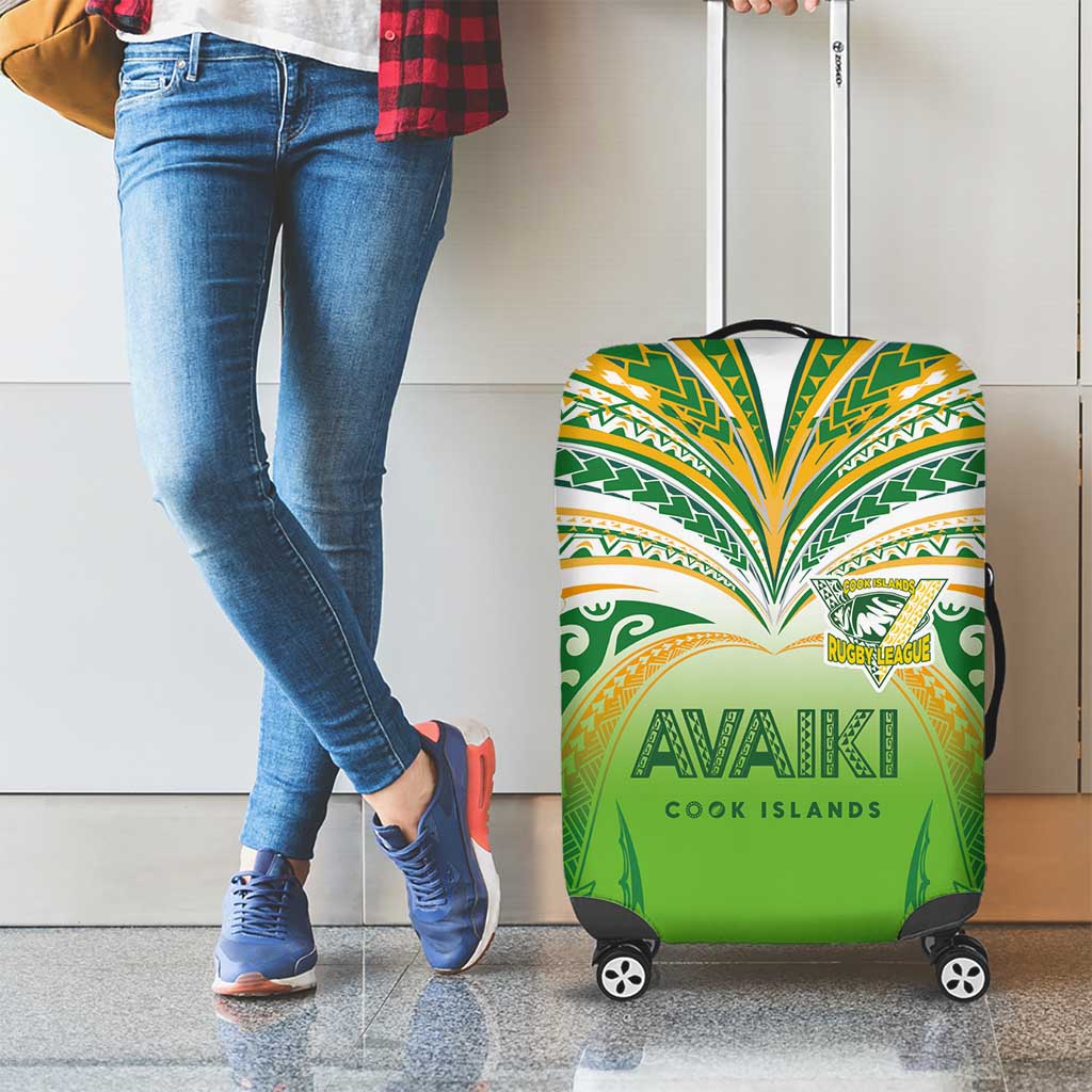 Cook Islands Rugby League Luggage Cover Avaiki Tatau Tribal Motifs White Color LT03 - Polynesian Pride