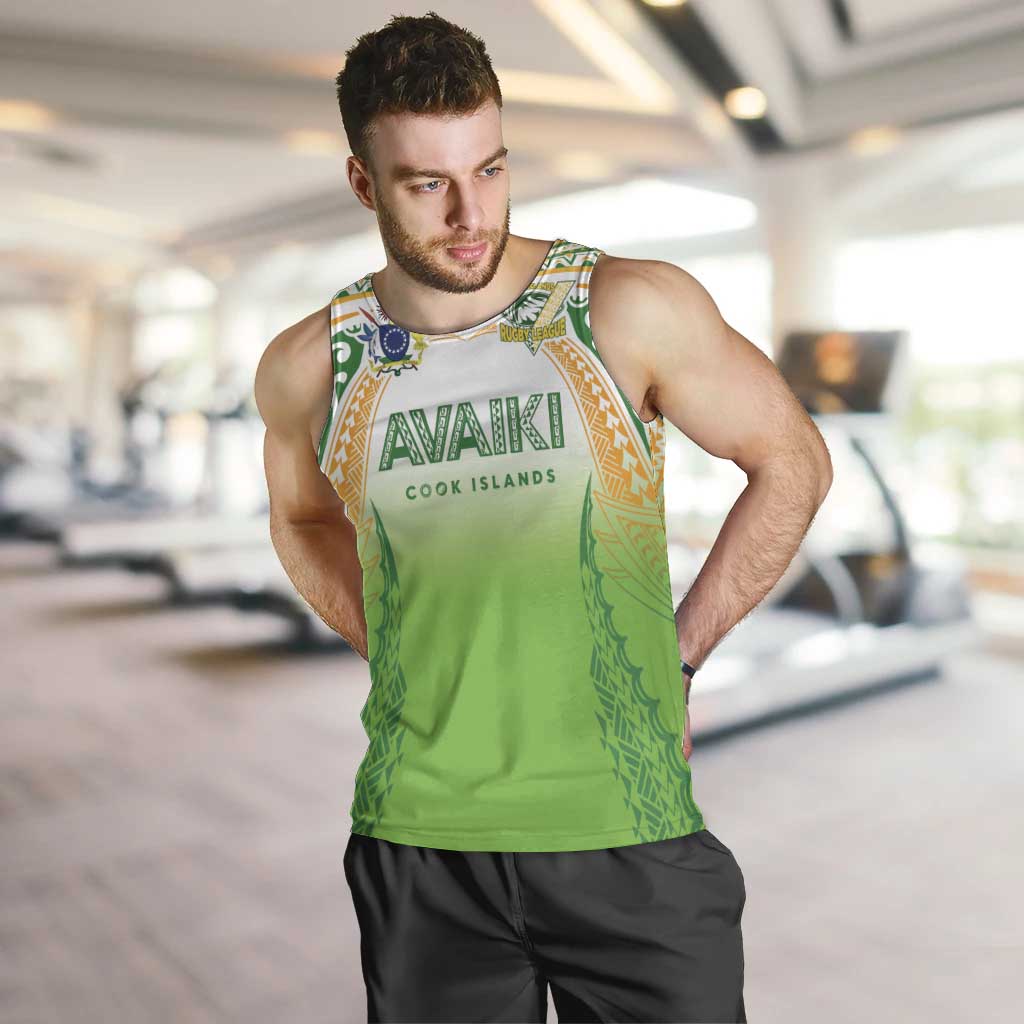 Custom Cook Islands Rugby League Men Tank Top Avaiki Tatau Tribal Motifs White Color LT03 White - Polynesian Pride