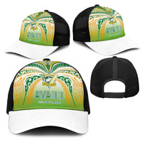 Cook Islands Rugby League Mesh Trucker Cap Avaiki Tatau Tribal Motifs White Color LT03 - Polynesian Pride