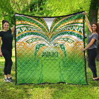 Cook Islands Rugby League Quilt Avaiki Tatau Tribal Motifs White Color LT03 - Polynesian Pride