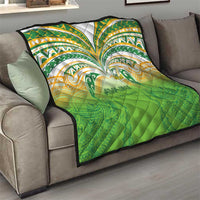 Cook Islands Rugby League Quilt Avaiki Tatau Tribal Motifs White Color LT03 - Polynesian Pride