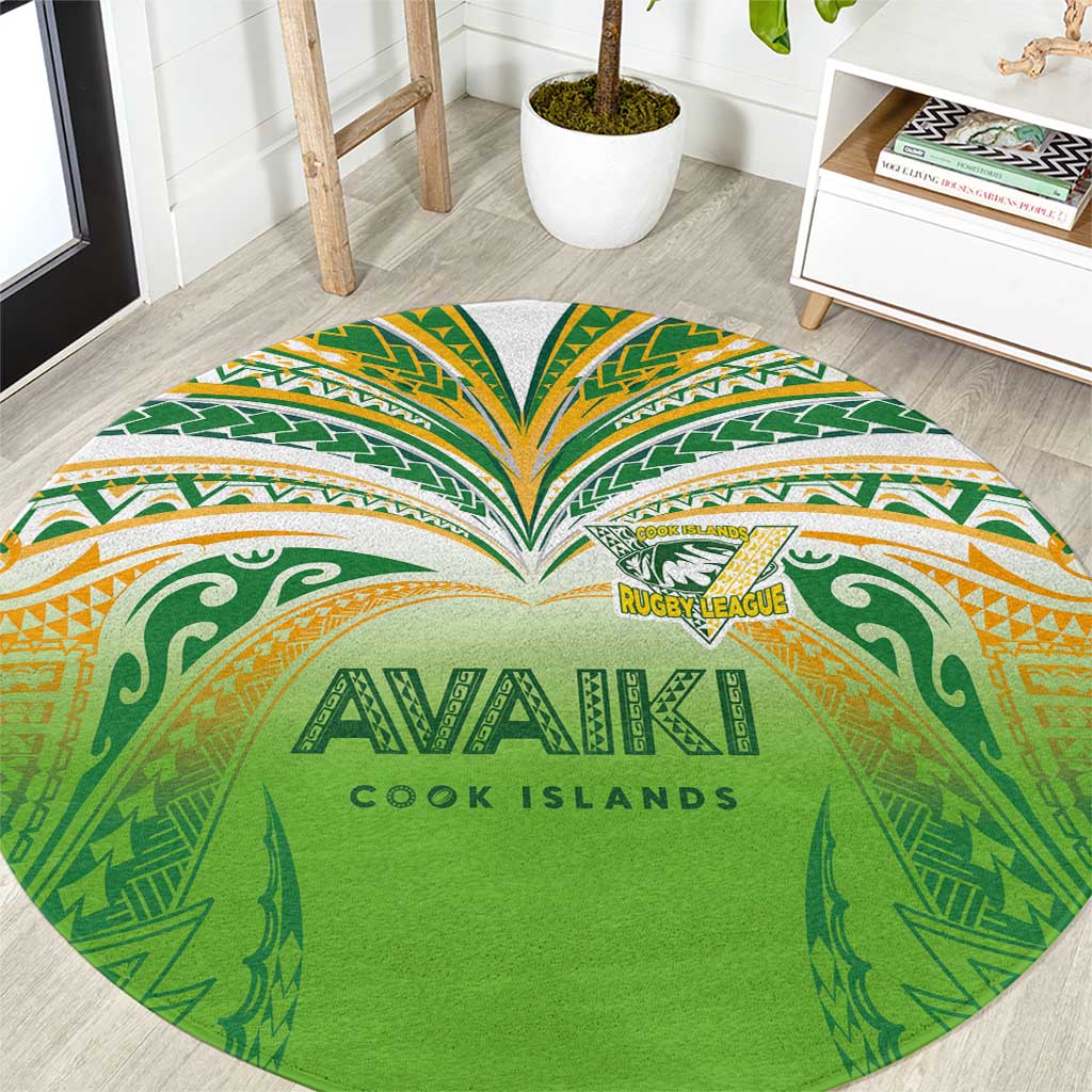 Cook Islands Rugby League Round Carpet Avaiki Tatau Tribal Motifs White Color LT03 White - Polynesian Pride
