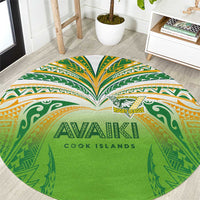 Cook Islands Rugby League Round Carpet Avaiki Tatau Tribal Motifs White Color LT03 White - Polynesian Pride