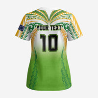 Custom Cook Islands Rugby League Scrub Top Avaiki Tatau Tribal Motifs White Color LT03 - Polynesian Pride
