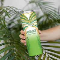 Custom Cook Islands Rugby League Skinny Tumbler Avaiki Tatau Tribal Motifs White Color LT03 - Polynesian Pride