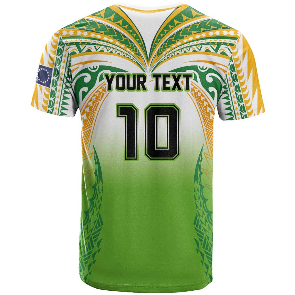 Custom Cook Islands Rugby League T Shirt Avaiki Tatau Tribal Motifs White Color LT03 - Polynesian Pride