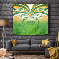 Cook Islands Rugby League Tapestry Avaiki Tatau Tribal Motifs White Color LT03 White - Polynesian Pride