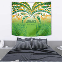 Cook Islands Rugby League Tapestry Avaiki Tatau Tribal Motifs White Color LT03 - Polynesian Pride