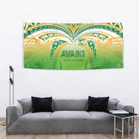 Cook Islands Rugby League Tapestry Avaiki Tatau Tribal Motifs White Color LT03 - Polynesian Pride