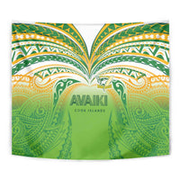 Cook Islands Rugby League Tapestry Avaiki Tatau Tribal Motifs White Color LT03 - Polynesian Pride