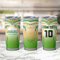 Custom Cook Islands Rugby League Tumbler Cup Avaiki Tatau Tribal Motifs White Color LT03 - Polynesian Pride
