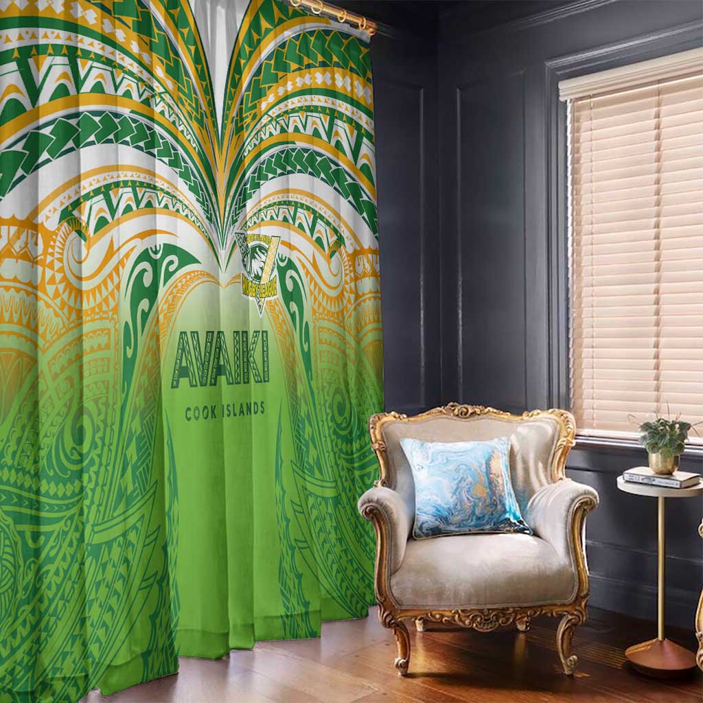 Cook Islands Rugby League Window Curtain Avaiki Tatau Tribal Motifs White Color LT03 - Polynesian Pride