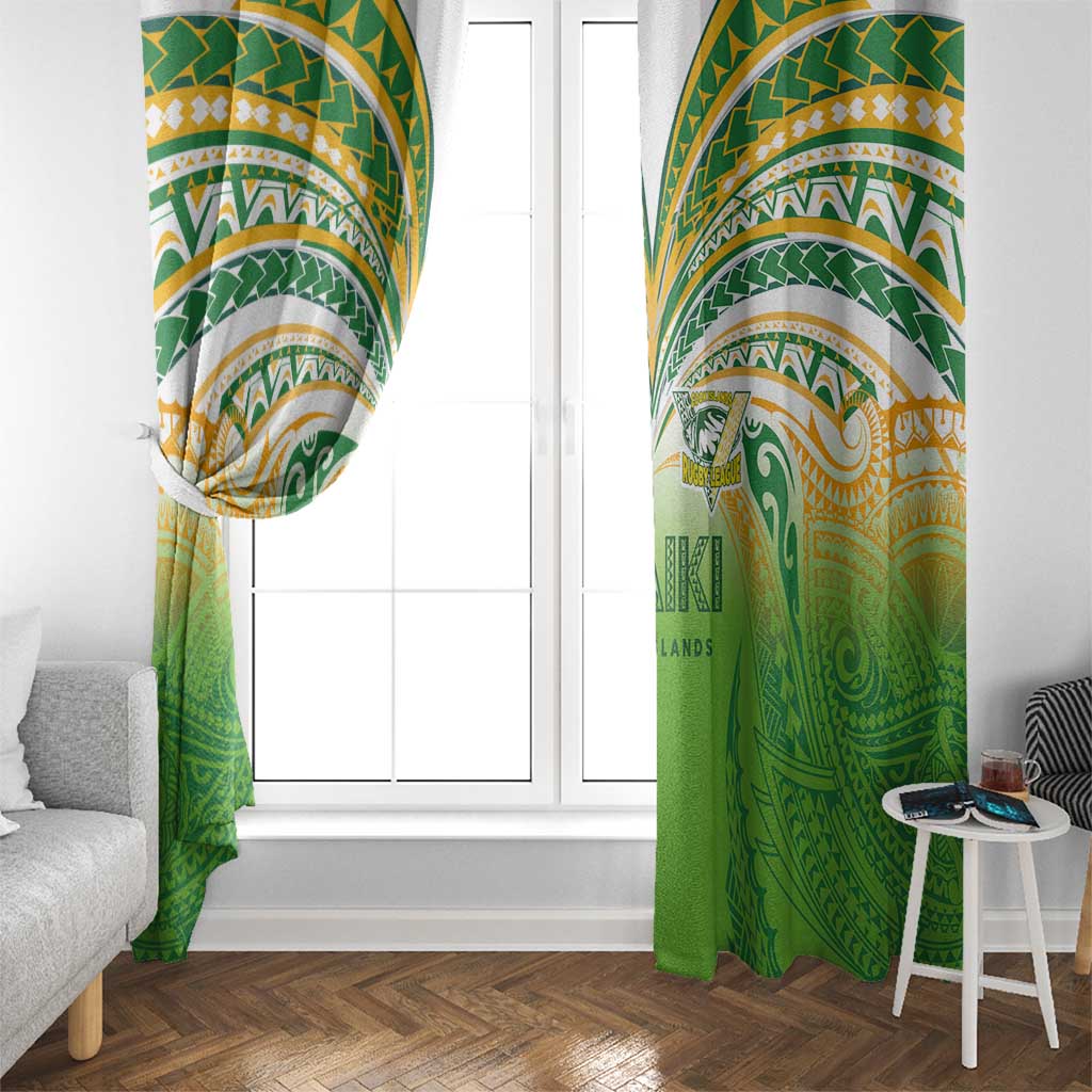 Cook Islands Rugby League Window Curtain Avaiki Tatau Tribal Motifs White Color LT03 - Polynesian Pride