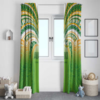 Cook Islands Rugby League Window Curtain Avaiki Tatau Tribal Motifs White Color LT03 - Polynesian Pride