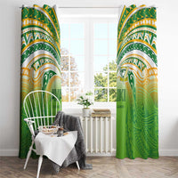 Cook Islands Rugby League Window Curtain Avaiki Tatau Tribal Motifs White Color LT03 - Polynesian Pride