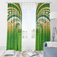Cook Islands Rugby League Window Curtain Avaiki Tatau Tribal Motifs White Color LT03 - Polynesian Pride