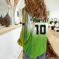 Custom Cook Islands Rugby League Women Casual Shirt Avaiki Tatau Tribal Motifs White Color LT03 - Polynesian Pride