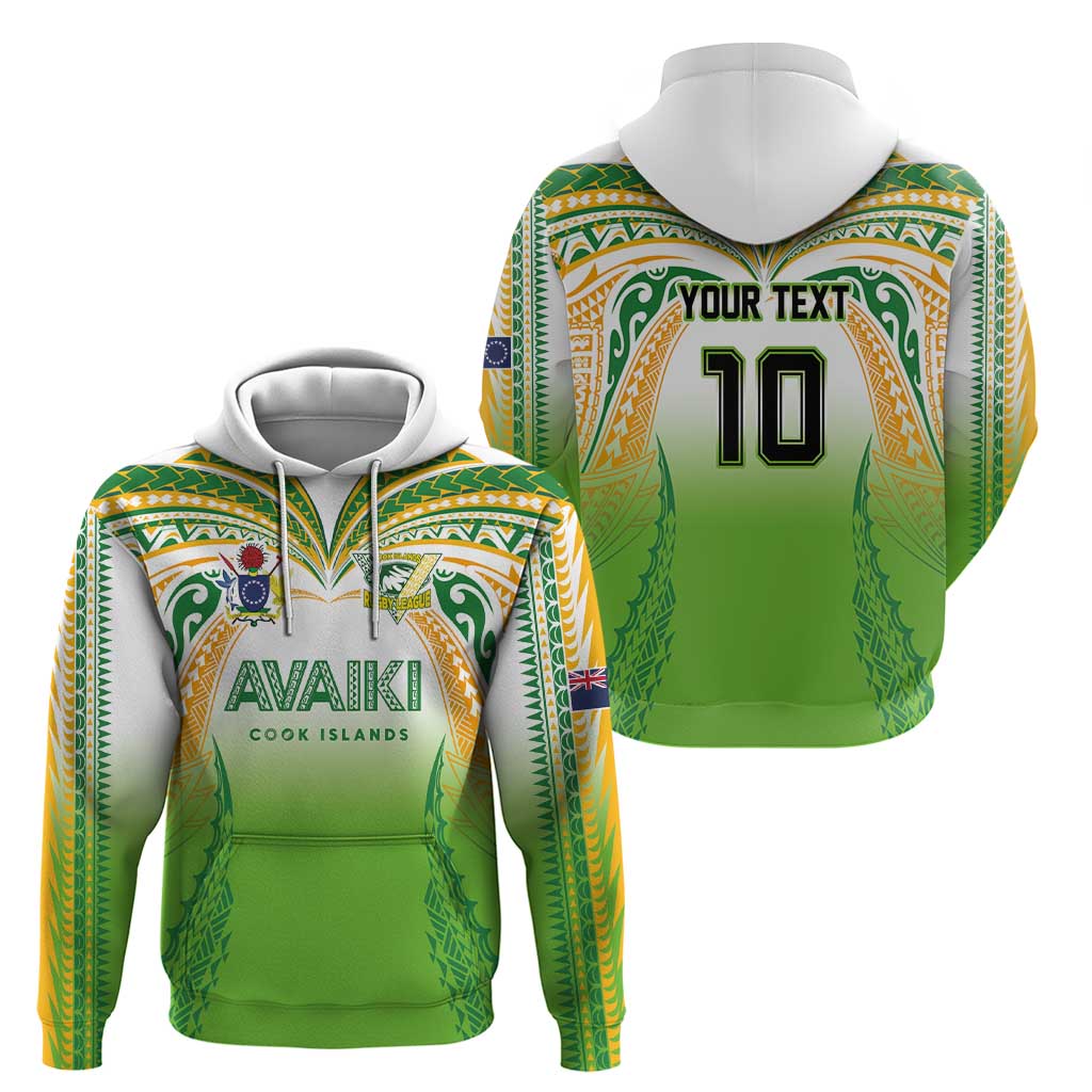 Custom Cook Islands Rugby League Zip Hoodie Avaiki Tatau Tribal Motifs White Color LT03 - Polynesian Pride