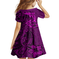 Polynesian Dolphin Valentine Day Family Matching Puletasi and Hawaiian Shirt Hibiscus and Tribal Tattoo Pink Style LT03 - Polynesian Pride