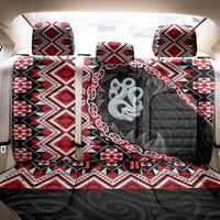 Red Taniko Motif Aotearoa Manaia and Silver Fern Back Car Seat Cover LT03 - Polynesian Pride