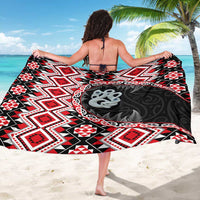 Red Taniko Motif Aotearoa Manaia and Silver Fern Sarong LT03 - Polynesian Pride