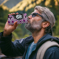 Purple Taniko Motif Aotearoa Manaia and Silver Fern 4 in 1 Can Cooler Tumbler LT03 - Polynesian Pride