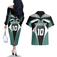Custom New Zealand Bicycle 2025 Couples Matching Off The Shoulder Long Sleeve Dress and Hawaiian Shirt LT03 - Polynesian Pride