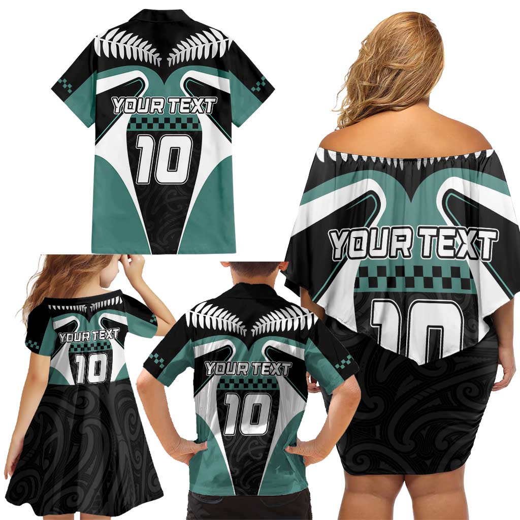 Custom New Zealand Bicycle 2025 Family Matching Off Shoulder Short Dress and Hawaiian Shirt LT03 - Polynesian Pride
