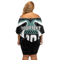Custom New Zealand Bicycle 2025 Family Matching Off Shoulder Short Dress and Hawaiian Shirt LT03 - Polynesian Pride